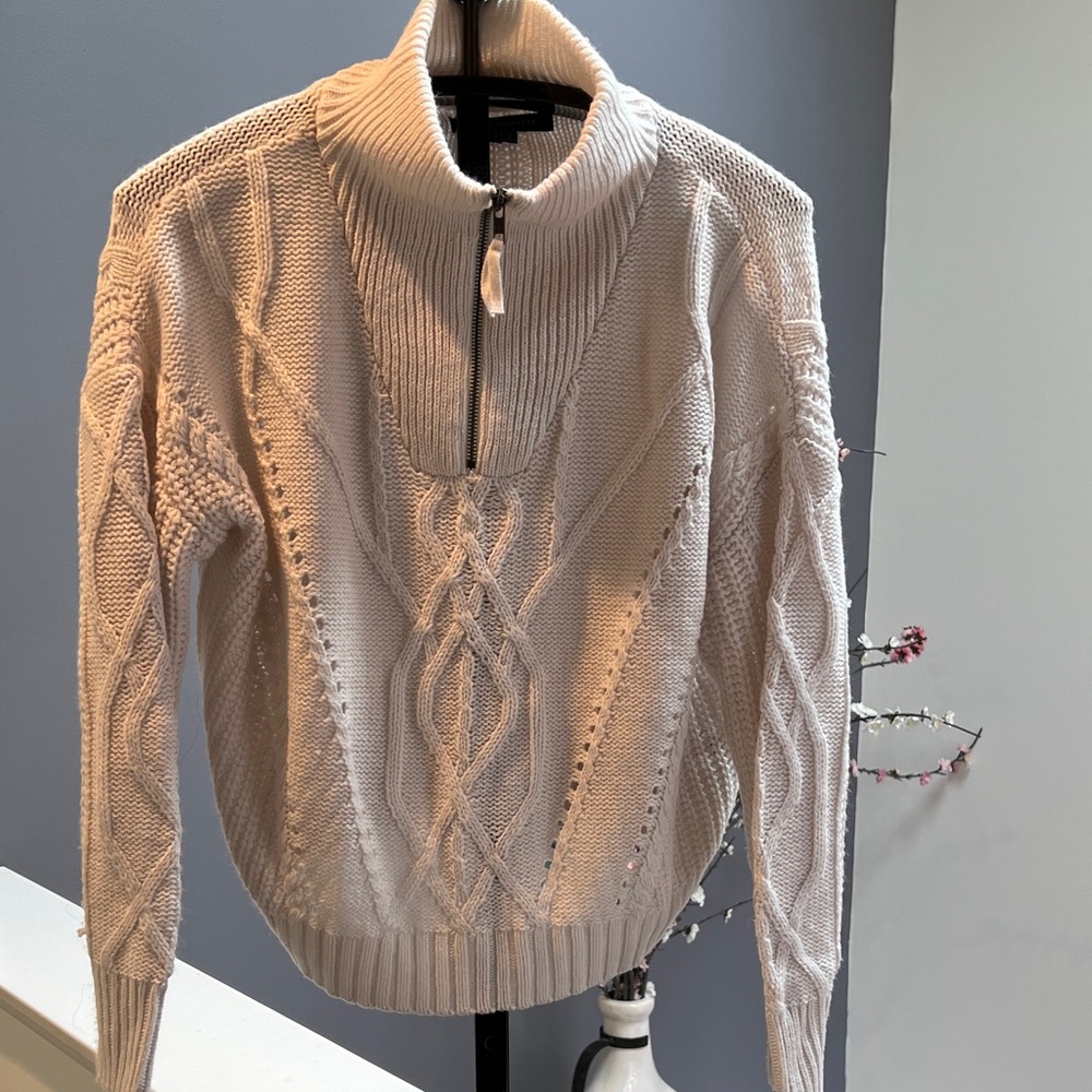 Women's Cream Cable Knit Sweater